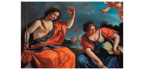 Allegoria della Giustizia e della Pace (particolare), Giovanni Francesco Barbieri detto Guercino